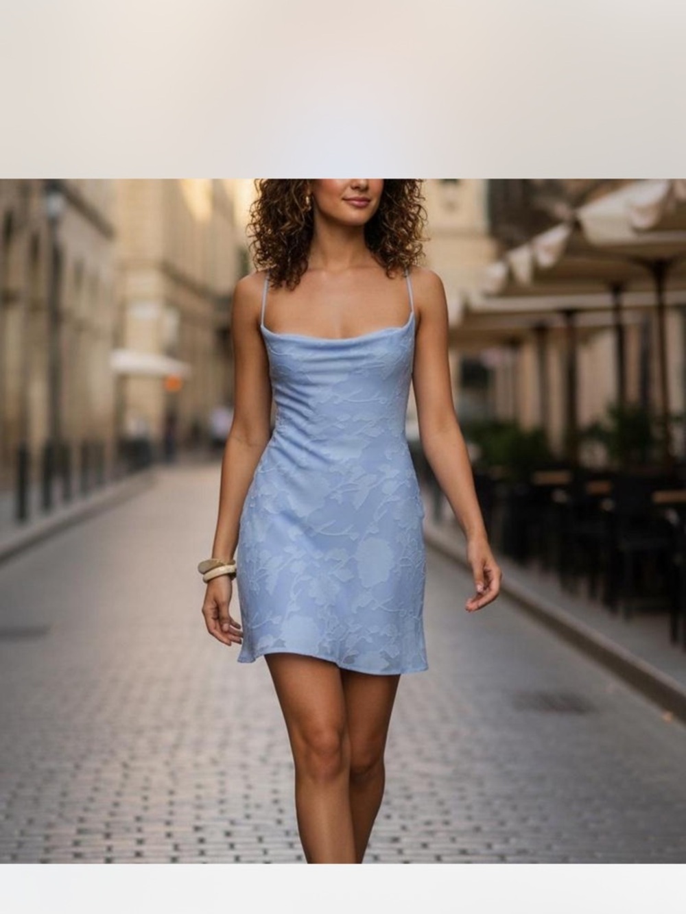Princess Polly Pale Blue Slip Mini Dress with Spaghetti Straps